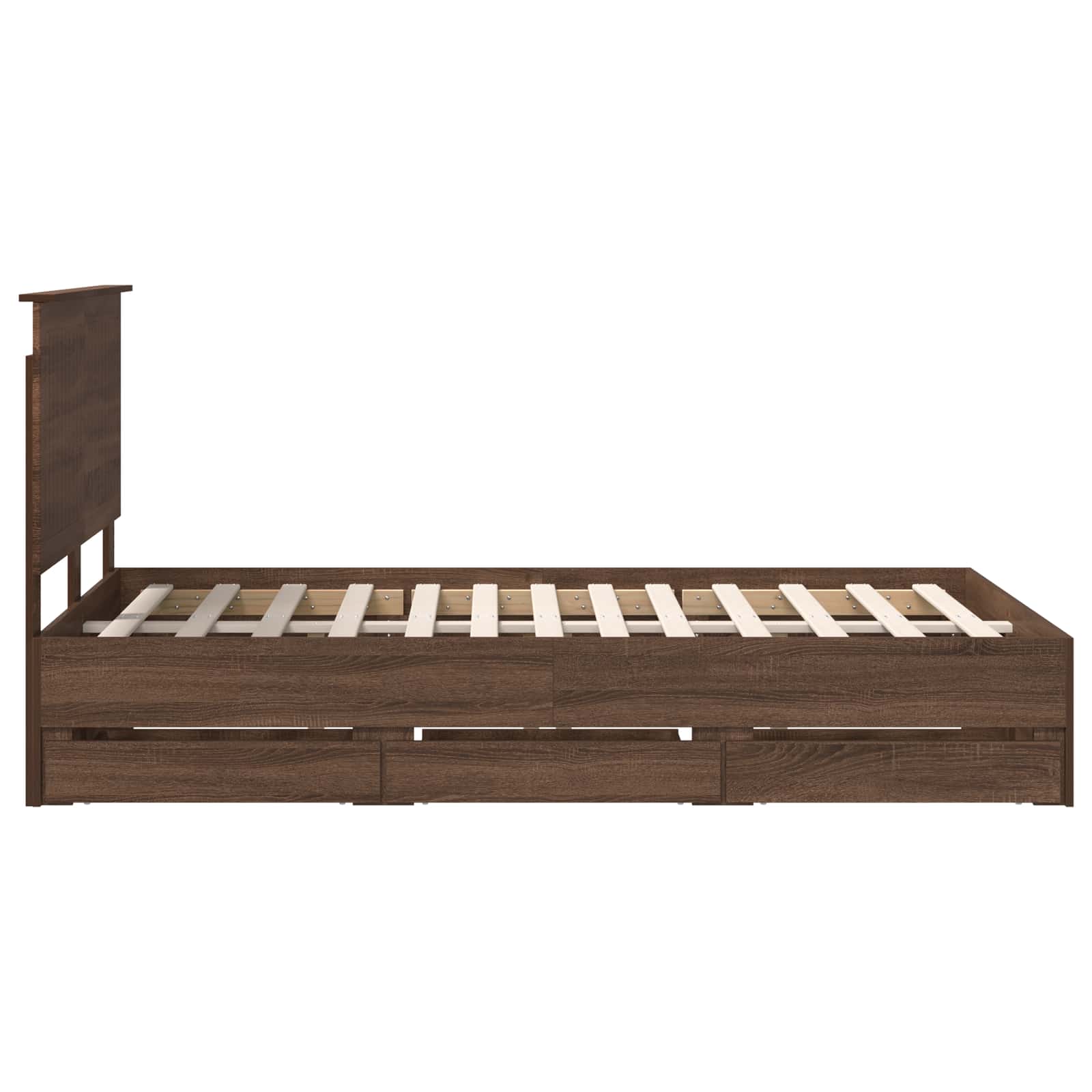 Bed Frame with Drawer Brown Oak 120 x 200 cm Engineer Wood