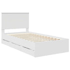 Bed Frame with Drawer White 100 x 200 cm Engineer Wood