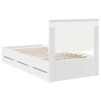 Bed Frame with Drawer White 100 x 200 cm Engineer Wood