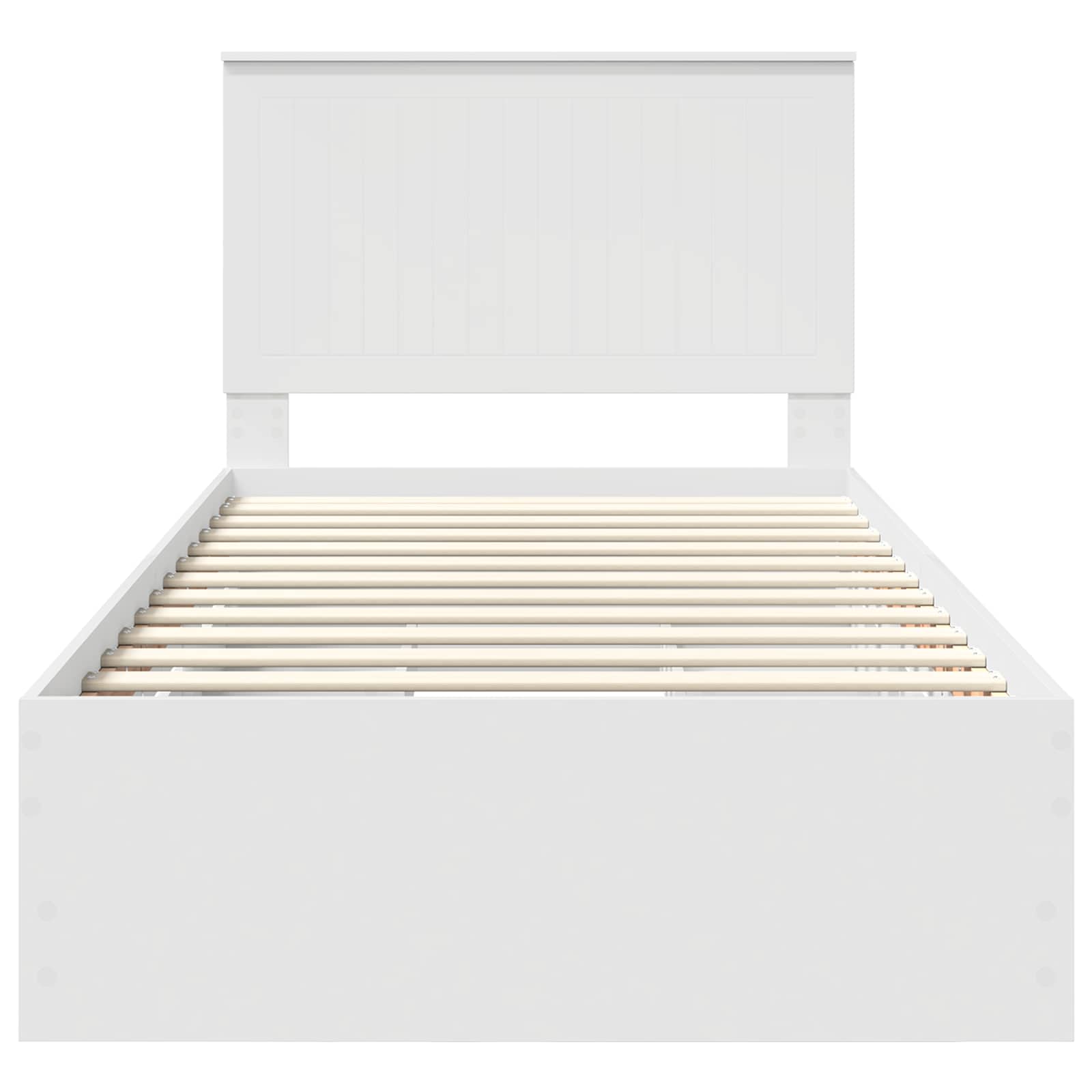 Bed Frame with Drawer White 100 x 200 cm Engineer Wood