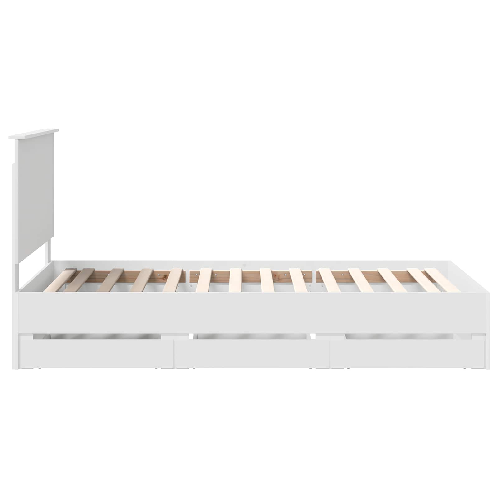 Bed Frame with Drawer White 100 x 200 cm Engineer Wood