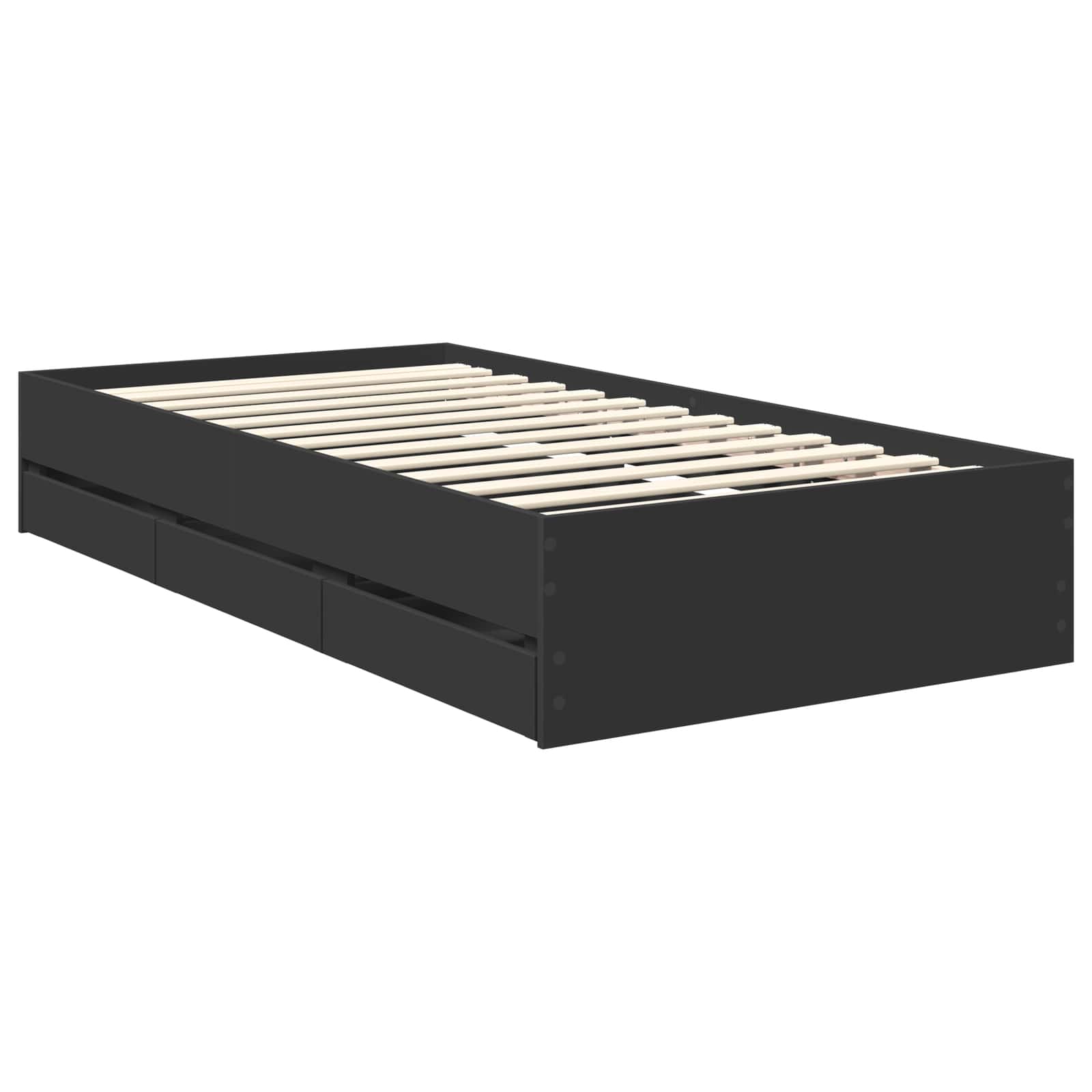 Bed Frame with Drawer Black 100 x 200 cm Engineer Wood