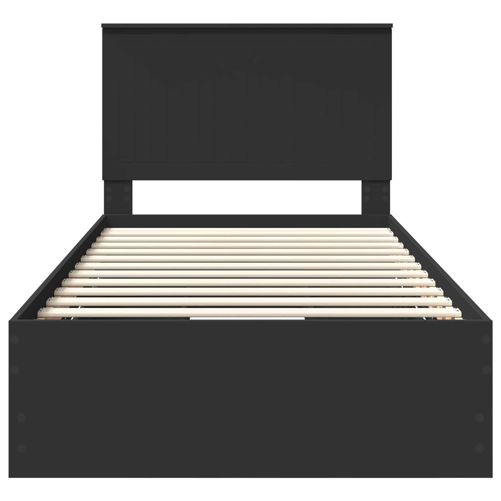 Bed Frame with Drawer Black 100 x 200 cm Engineer Wood