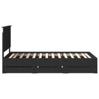 Bed Frame with Drawer Black 100 x 200 cm Engineer Wood