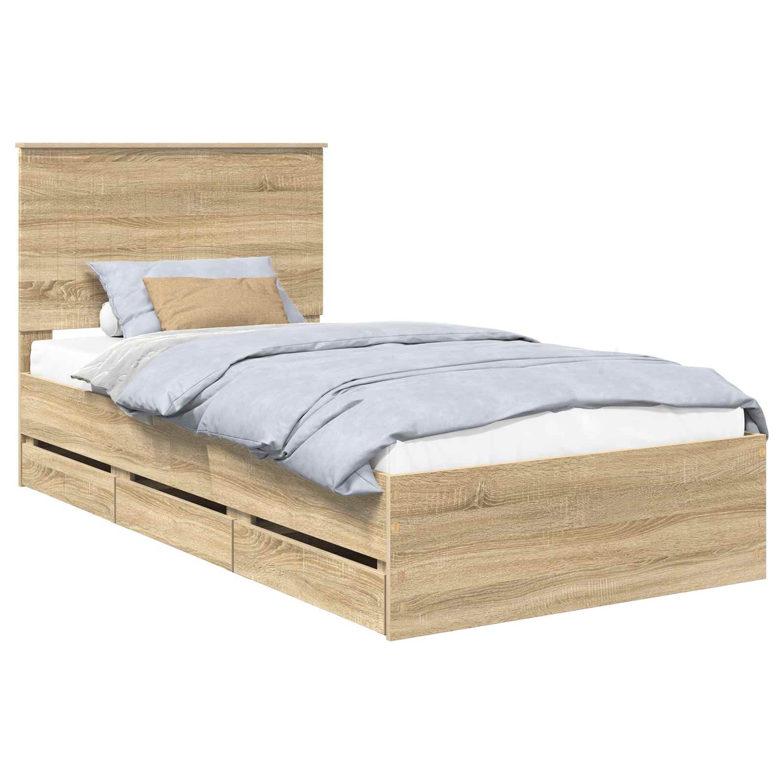 Bed Frame with Drawer Sonoma Oak 100 x 200 cm Engineer Wood