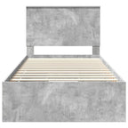 Bed Frame with Drawer Concrete Grey 100 x 200 cm Engineer Wood