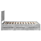 Bed Frame with Drawer Concrete Grey 100 x 200 cm Engineer Wood