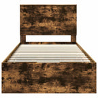 Bed Frame with Drawer Smoked Oak 100 x 200 cm Engineer Wood