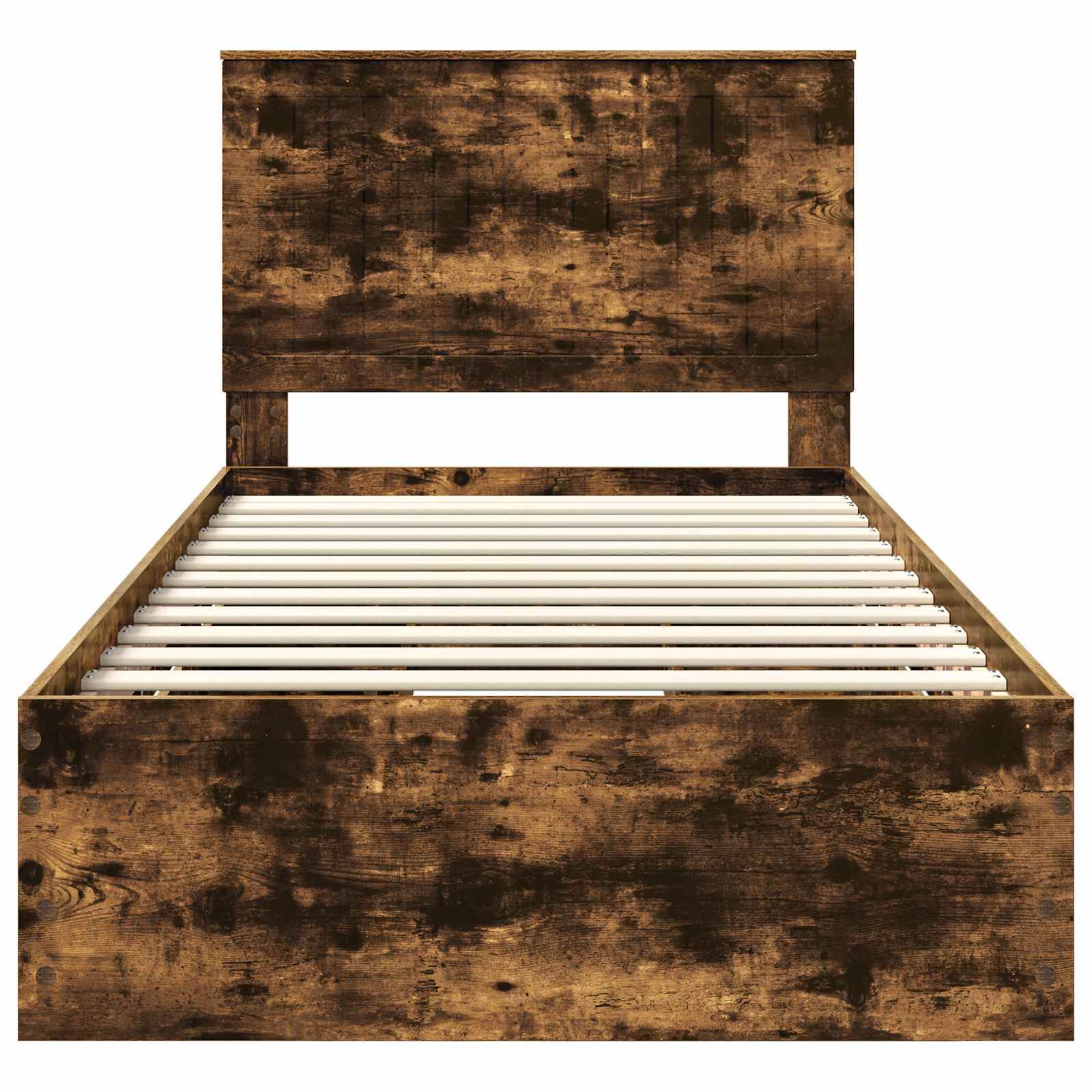 Bed Frame with Drawer Smoked Oak 100 x 200 cm Engineer Wood