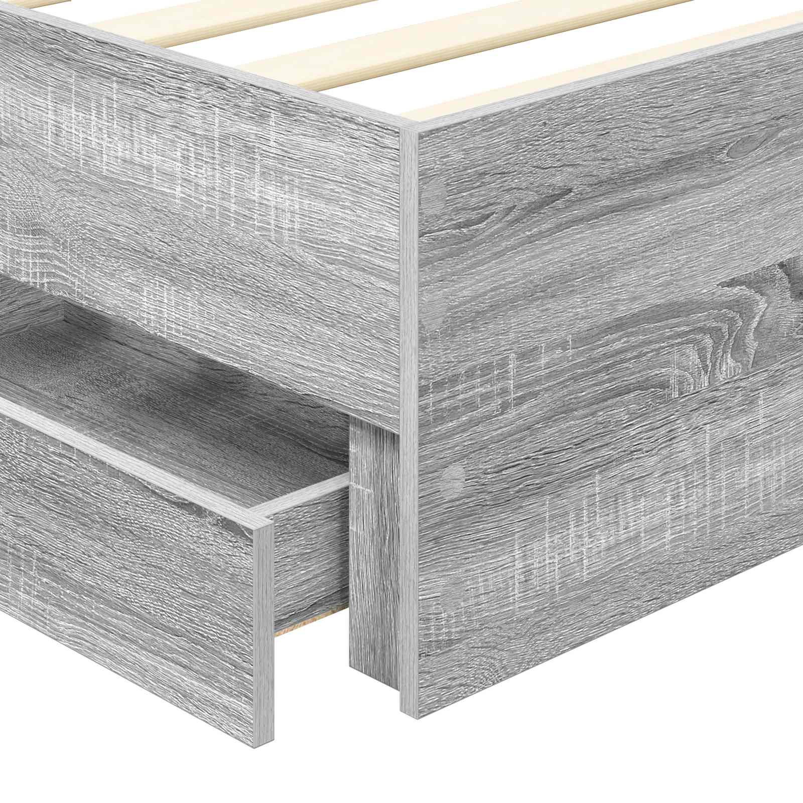 Bed Frame with Drawer Grey Sonoma 100 x 200 cm Engineer Wood