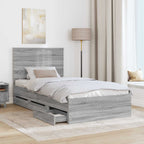 Bed Frame with Drawer Grey Sonoma 100 x 200 cm Engineer Wood
