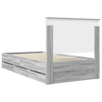 Bed Frame with Drawer Grey Sonoma 100 x 200 cm Engineer Wood