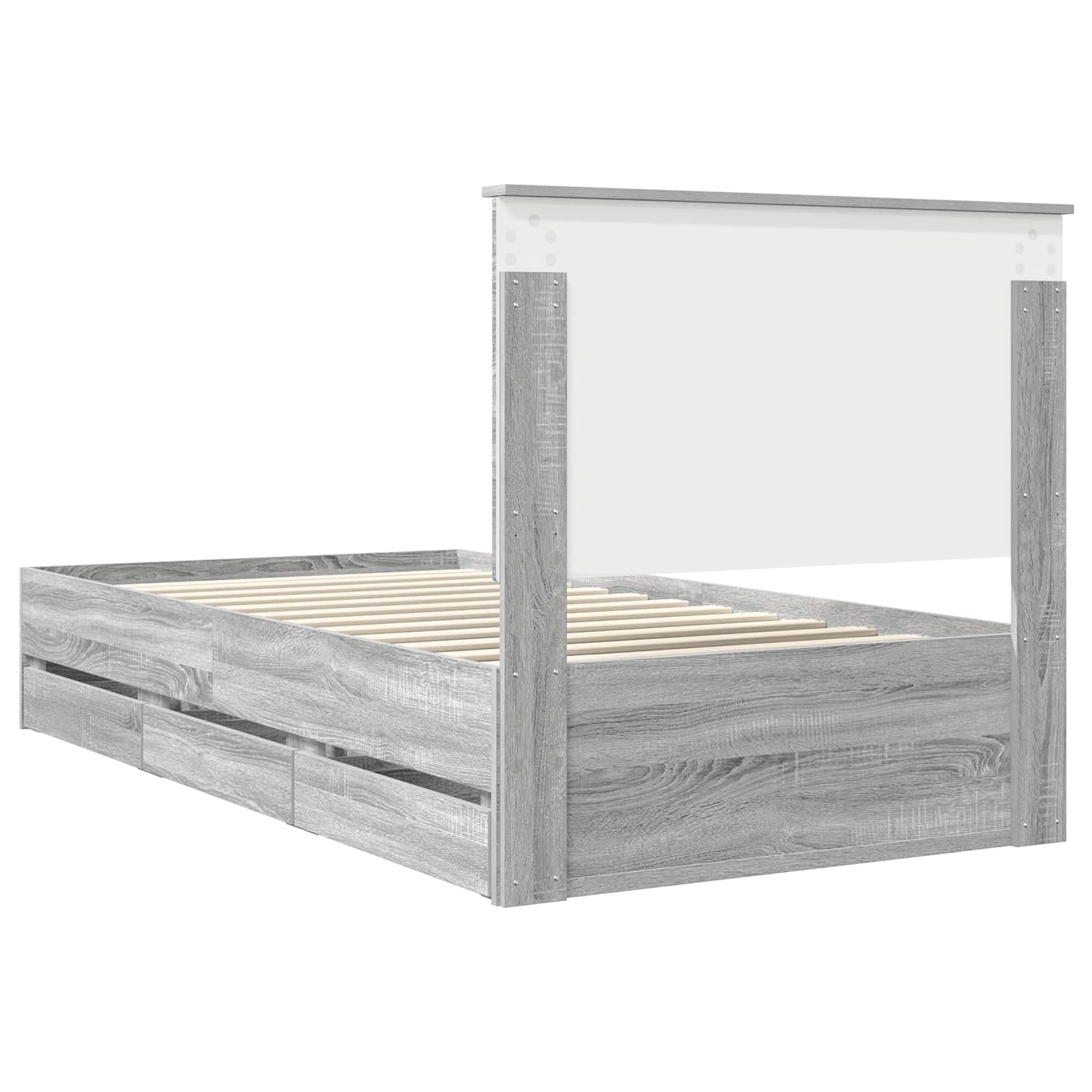 Bed Frame with Drawer Grey Sonoma 100 x 200 cm Engineer Wood