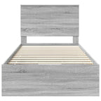 Bed Frame with Drawer Grey Sonoma 100 x 200 cm Engineer Wood