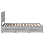 Bed Frame with Drawer Grey Sonoma 100 x 200 cm Engineer Wood