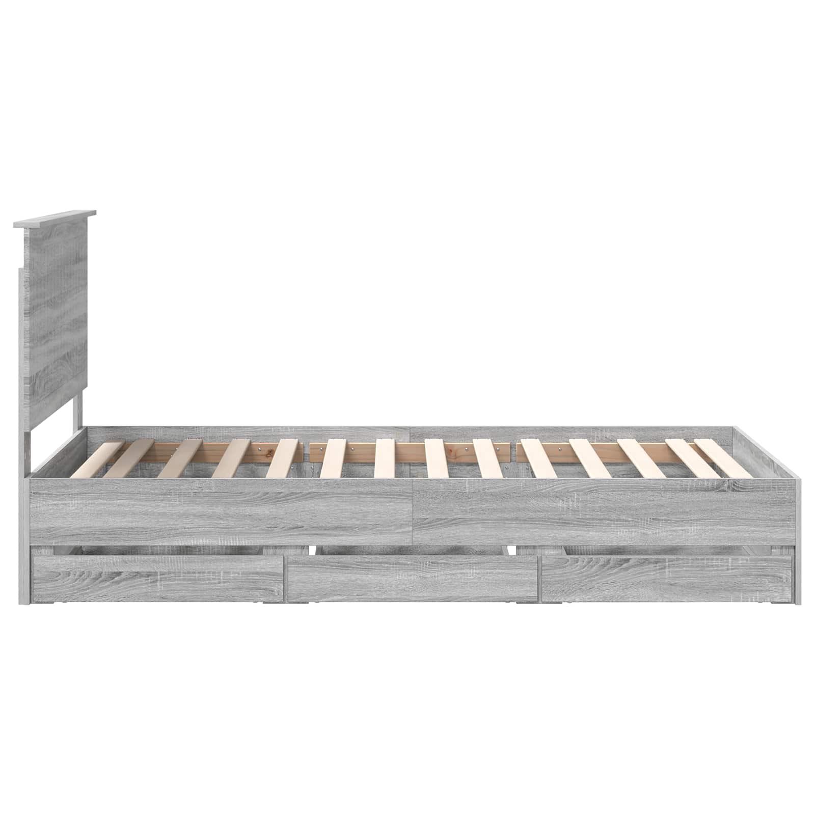 Bed Frame with Drawer Grey Sonoma 100 x 200 cm Engineer Wood