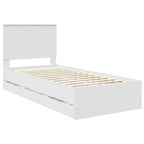 Bed Frame with Drawer White 90 x 190 cm Engineer Wood