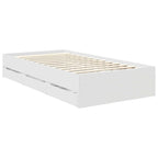 Bed Frame with Drawer White 90 x 190 cm Engineer Wood