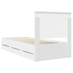 Bed Frame with Drawer White 90 x 190 cm Engineer Wood