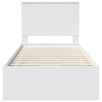 Bed Frame with Drawer White 90 x 190 cm Engineer Wood