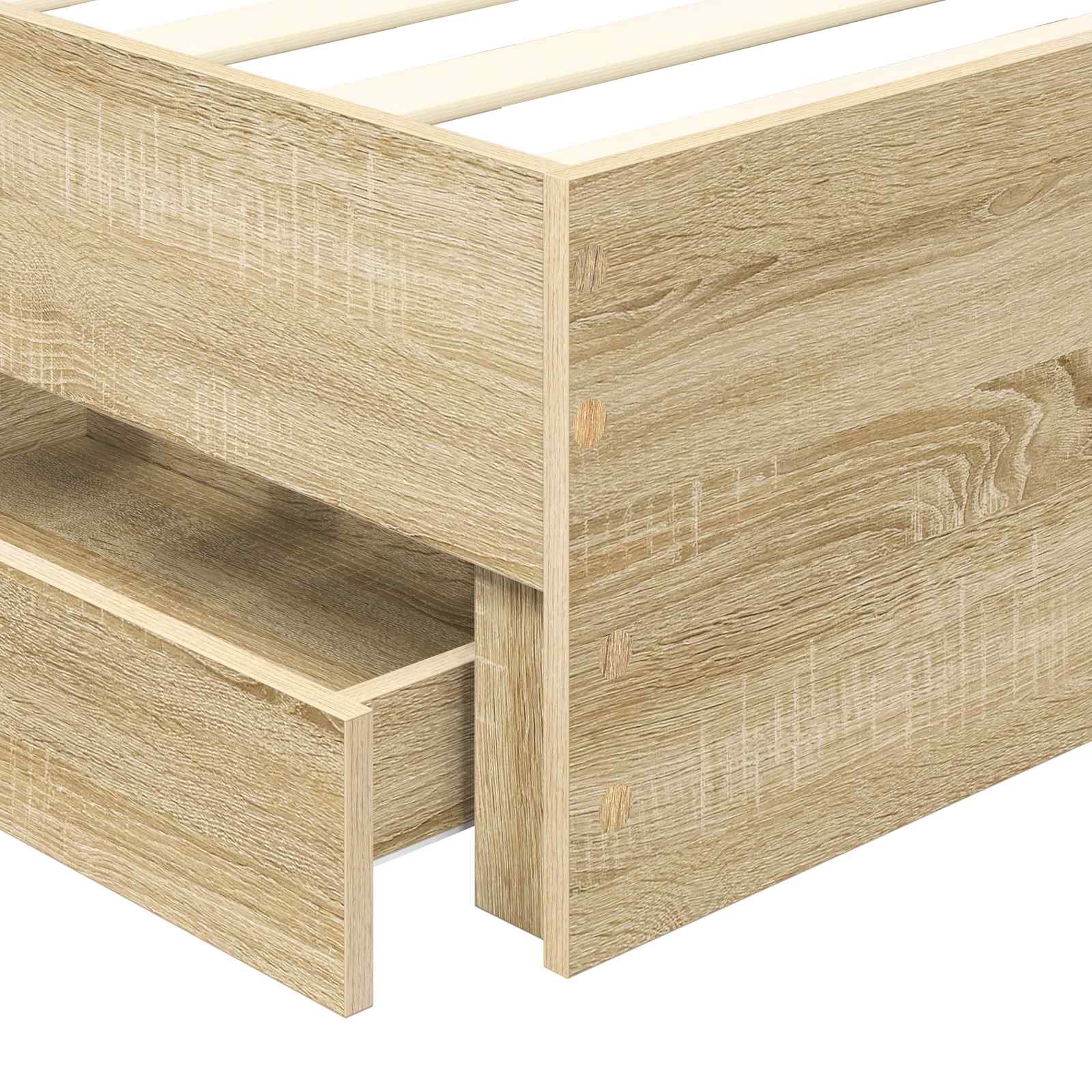 Bed Frame with Drawer Sonoma Oak 90 x 190 cm Engineer Wood