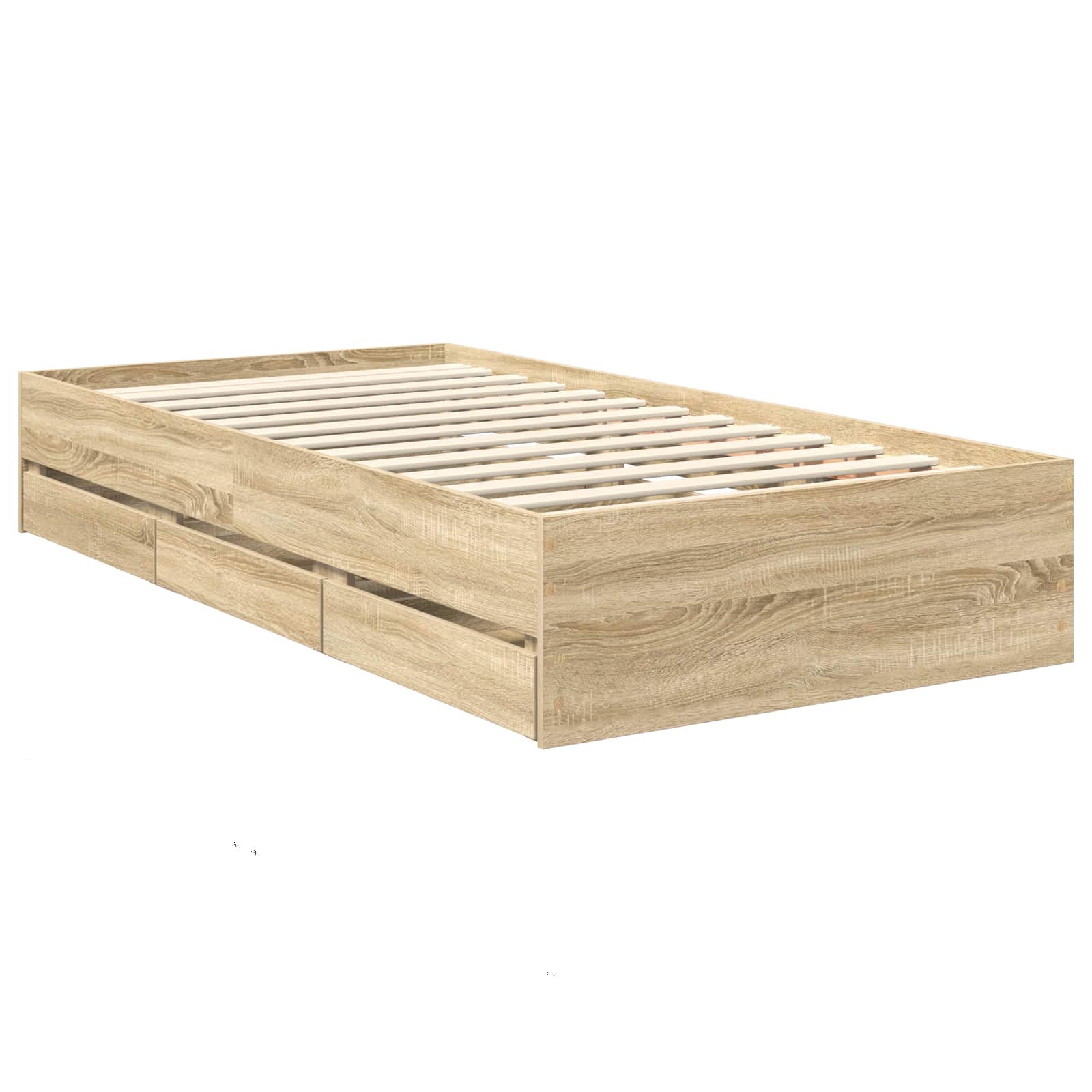 Bed Frame with Drawer Sonoma Oak 90 x 190 cm Engineer Wood
