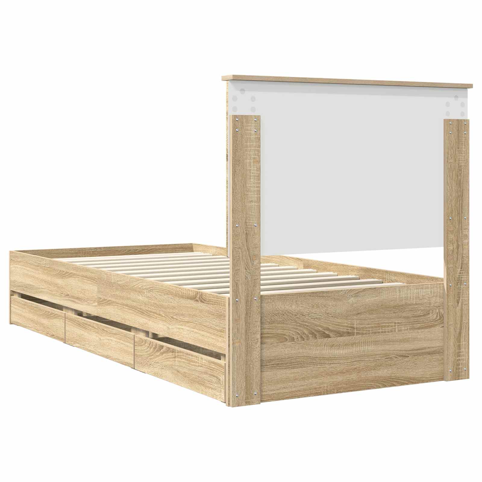 Bed Frame with Drawer Sonoma Oak 90 x 190 cm Engineer Wood