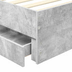 Bed Frame with Drawer Concrete Grey 90 x 190 cm Engineer Wood