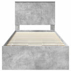 Bed Frame with Drawer Concrete Grey 90 x 190 cm Engineer Wood