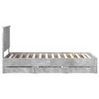 Bed Frame with Drawer Concrete Grey 90 x 190 cm Engineer Wood