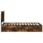 Bed Frame with Drawer Smoked Oak 90 x 190 cm Engineer Wood