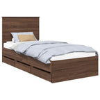 Bed Frame with Drawer Brown Oak 90 x 190 cm Engineer Wood