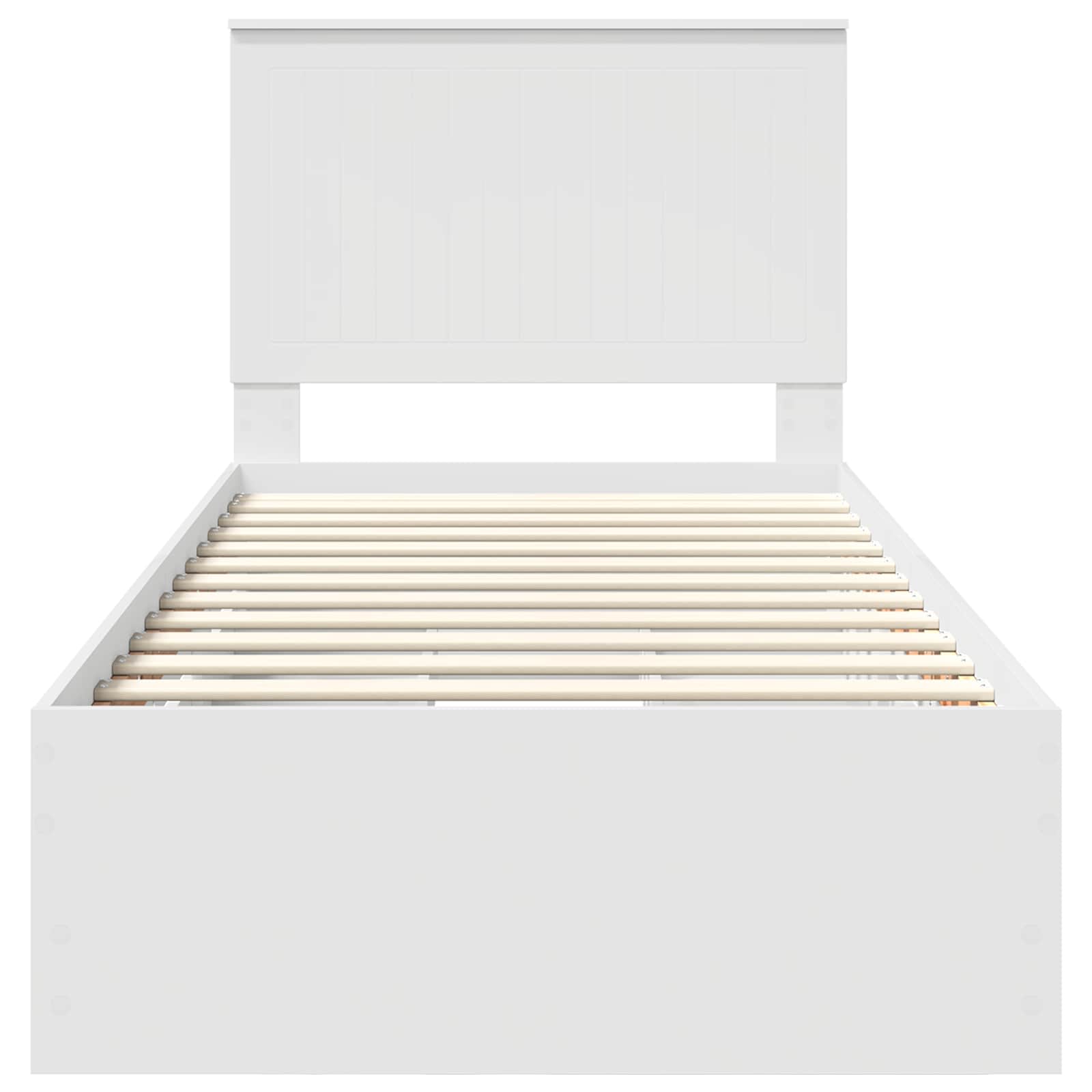 Bed Frame with Drawer White 90 x 200 cm Engineer Wood