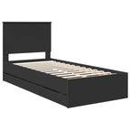 Bed Frame with Drawer Black 90 x 200 cm Engineer Wood