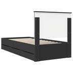 Bed Frame with Drawer Black 90 x 200 cm Engineer Wood