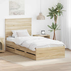 Bed Frame with Drawer Sonoma Oak 90 x 200 cm Engineer Wood
