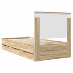 Bed Frame with Drawer Sonoma Oak 90 x 200 cm Engineer Wood