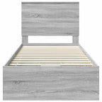 Bed Frame with Drawer Grey Sonoma 90 x 200 cm Engineer Wood