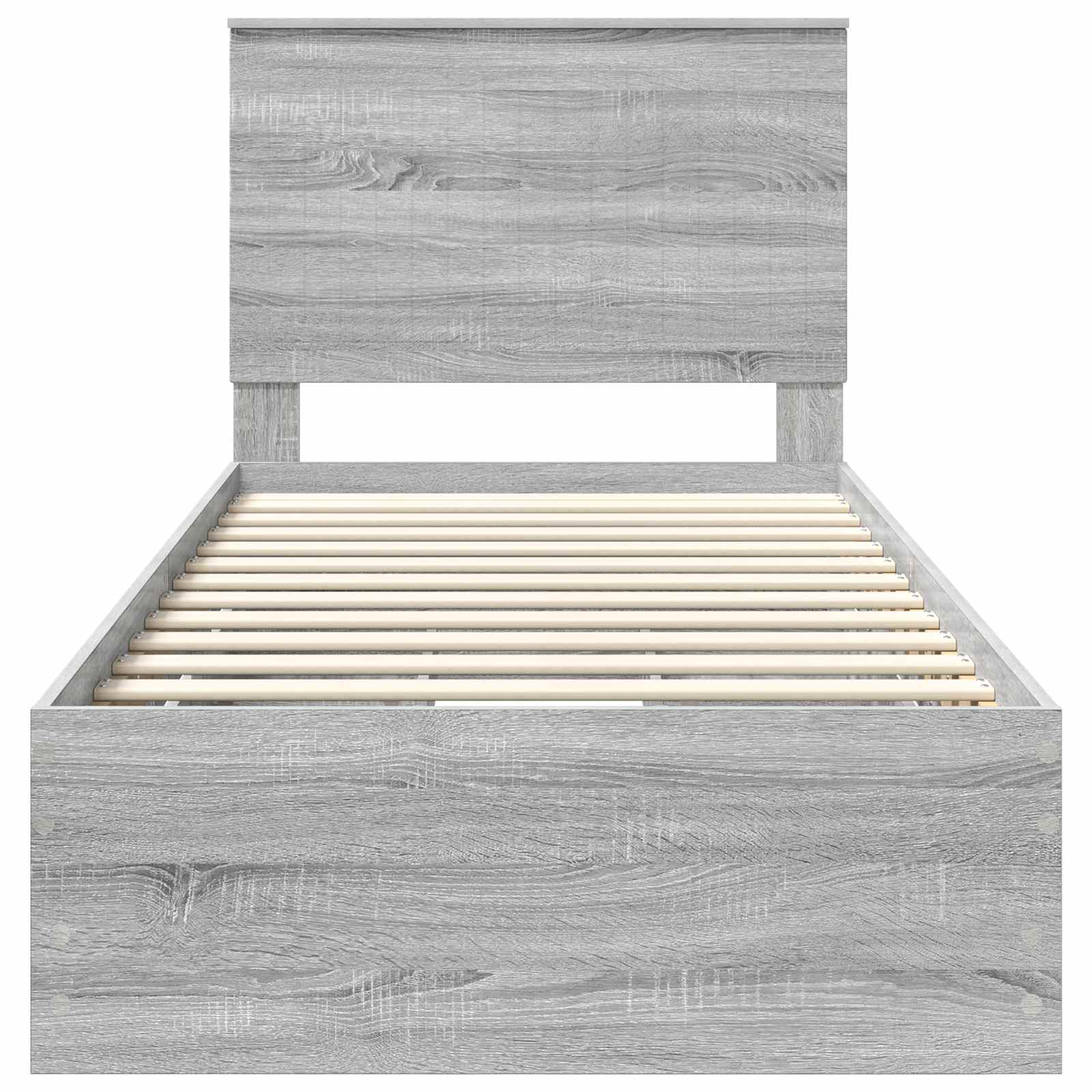 Bed Frame with Drawer Grey Sonoma 90 x 200 cm Engineer Wood