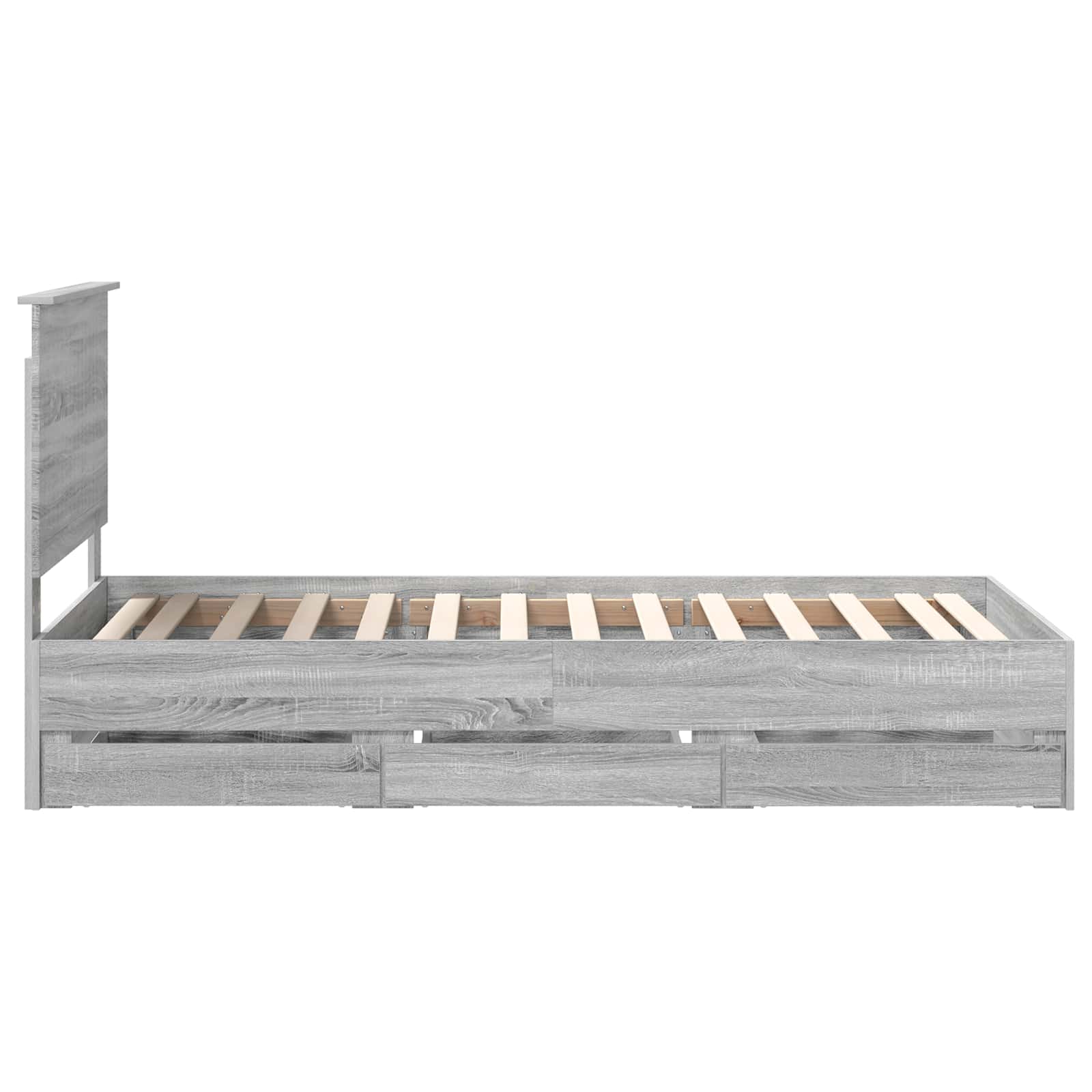 Bed Frame with Drawer Grey Sonoma 90 x 200 cm Engineer Wood