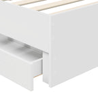 Bed Frame with Drawer White 75 x 190 cm Engineer Wood