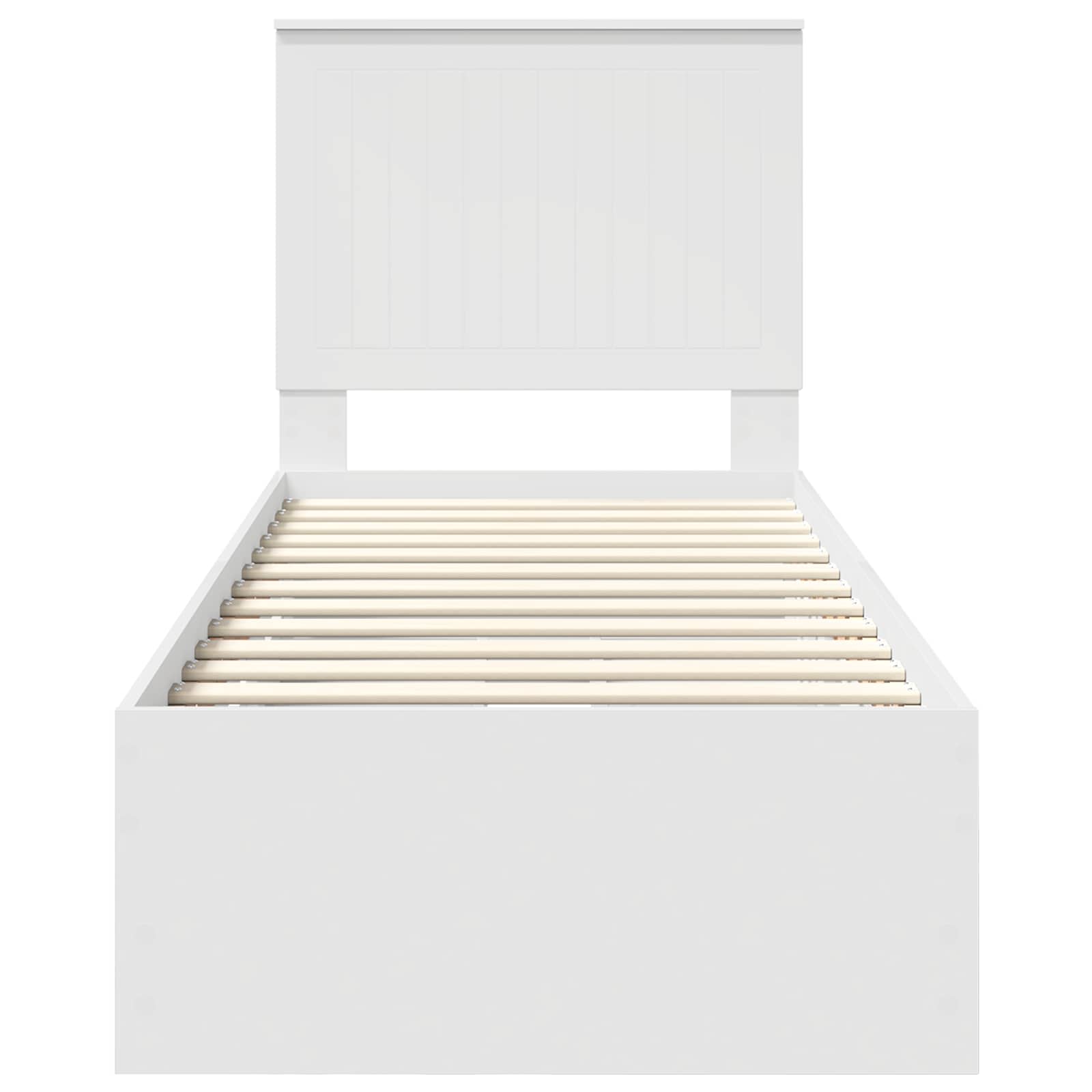 Bed Frame with Drawer White 75 x 190 cm Engineer Wood