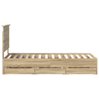 Bed Frame with Drawer Sonoma Oak 75 x 190 cm Engineer Wood