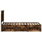 Bed Frame with Drawer Smoked Oak 75 x 190 cm Engineer Wood