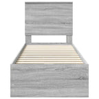 Bed Frame with Drawer Grey Sonoma 75 x 190 cm Engineer Wood