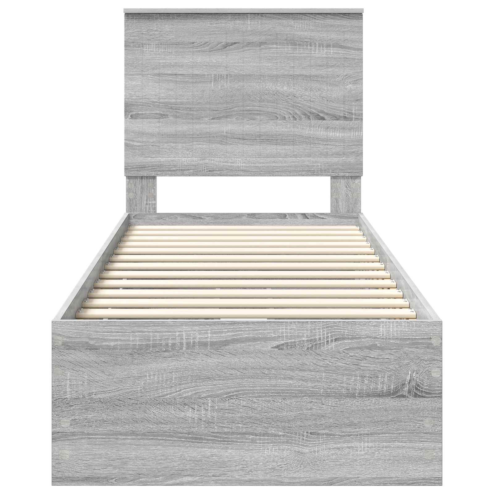 Bed Frame with Drawer Grey Sonoma 75 x 190 cm Engineer Wood