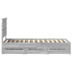 Bed Frame with Drawer Grey Sonoma 75 x 190 cm Engineer Wood