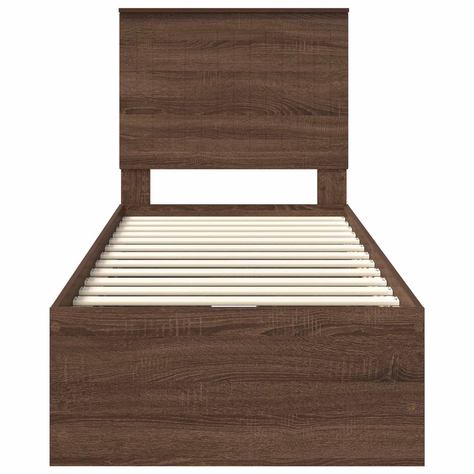 Bed Frame with Drawer Brown Oak 75 x 190 cm Engineer Wood