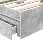 Storage Bed Concrete Grey 150 x 200 cm Engineered Wood