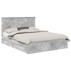 Storage Bed Concrete Grey 150 x 200 cm Engineered Wood